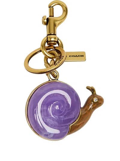 Coach Small Snail Keyring In Gold