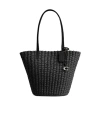 Coach Small Straw Tote Bag In Black