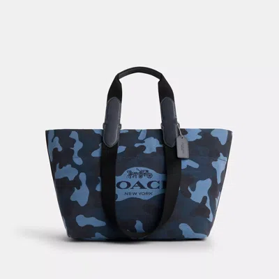 Coach Small Tour Tote Bag With Camo Print In Blue