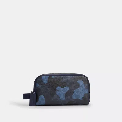 Coach Small Travel Kit In Signature Camo Print In Blue