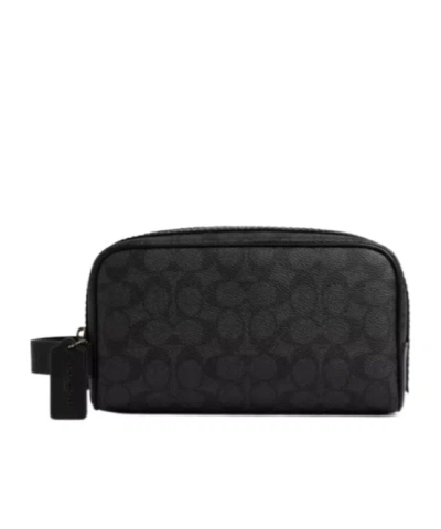 Coach Small Travel Kit In Signature Canvas In Black
