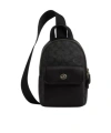 Coach Small Turnlock Sling Pack In Signature Canvas In Black