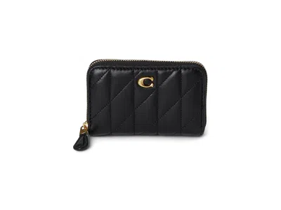Coach Small Zip Around Card Case Wallet Handbags Black: One Size