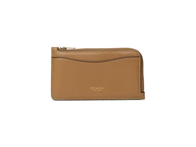 Coach Small Zip Card Case Wallet Handbags Honey Brown: One Size