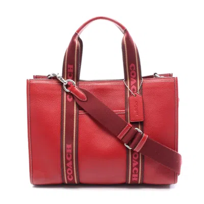 Coach Smith Leather Tote Bag In Red