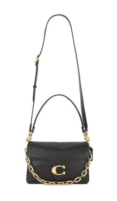Coach Smooth Leather Chain Tabby Handbag In Black