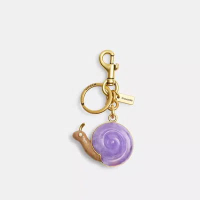 Coach Snail Bag Charm In Brass/purple Multi