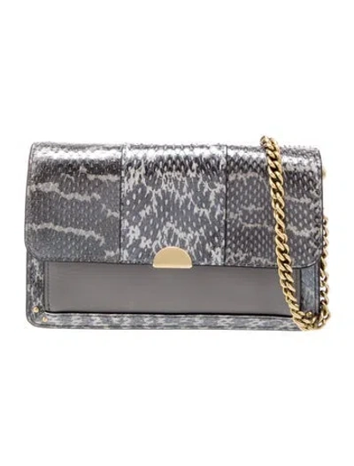 Pre-owned Coach Snakeskin Top Handle Bag In Gray