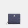 Coach Snap Wallet In Signature Canvas In Blue