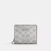 Coach Snap Wallet In Signature Canvas In Gray