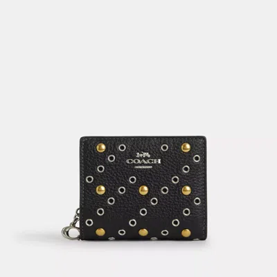 Coach Snap Wallet With Rivets In Black