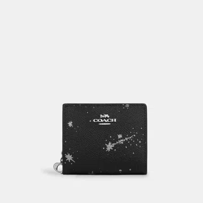 Coach Snap Wallet With Star Print In Black