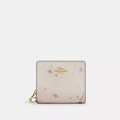 Coach Snap Wallet With Star Print In White