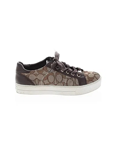 Pre-owned Coach Sneakers In Brown