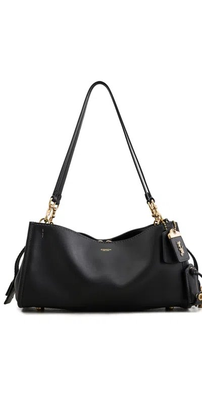 Coach Soft Grain Leather East West Rogue 34 Bag Black