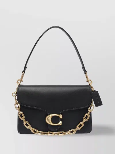 Coach Soft Grain Leather Shoulder Bag With Chain Detail