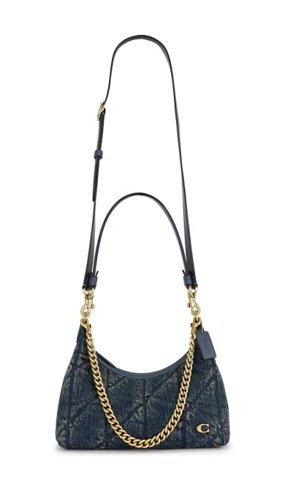 Coach Soft Quilted Loved Denim Juliet 25 Shoulder Bag In Purple