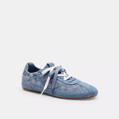 Coach Soft Sneaker In Signature Denim In Blue