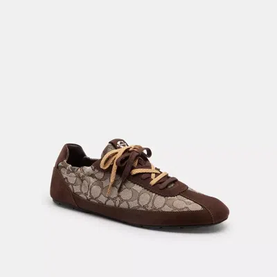 Coach Soft Sneaker In Signature Jacquard In Brown