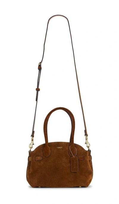 Coach Soft Suede Empire Carryall 21 In Warm Brown