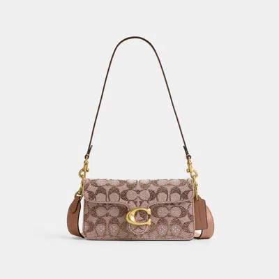 Coach Soft Tabby Shoulder Bag 20 In Crystal Signature Jacquard In Brown