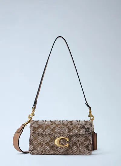 Coach Soft Tabby Shoulder Bag 20 In Crystal Signature Jacquard In Brown