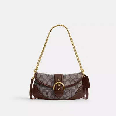 Coach Soho Bag 25 In Signature Jacquard In Brass/oak Maple