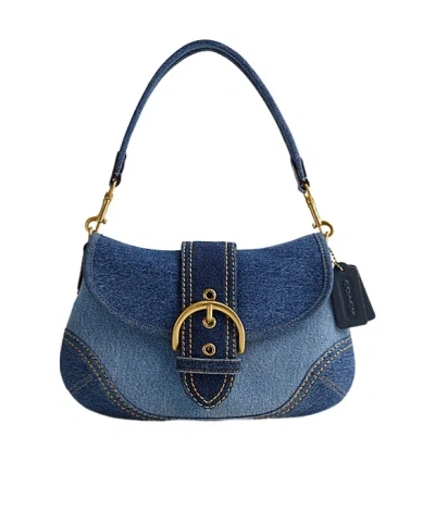 Coach Soho Flap Denim Tote Bag In Blue