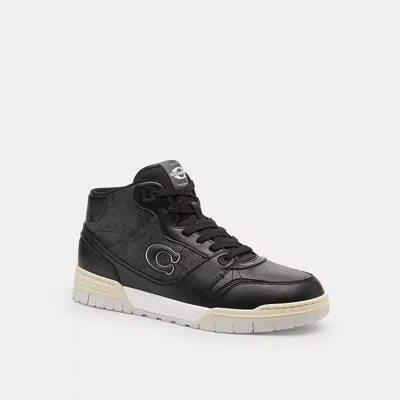 Coach Soho Mid Top Sneaker In Signature Canvas In Black