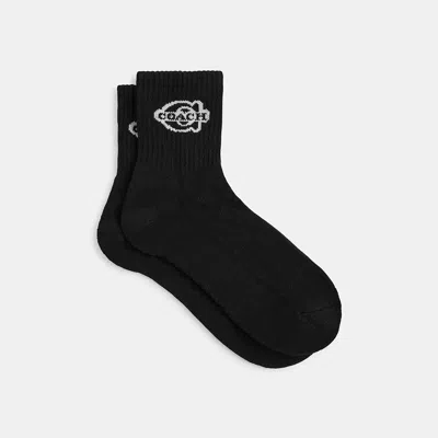 Coach Soho Quarter Crew Socks In Black