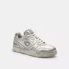 Coach Soho Sneaker In Distressed Metallic Leather In White