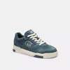 Coach Denim-effect Logo-patch Sneakers In Blue