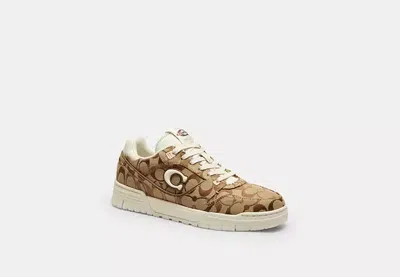 Coach Soho Sneaker In White, Size 10 In Brown