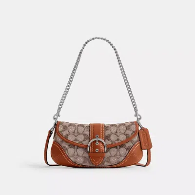 Coach Soho Tasche 25 Aus Signature Jacquard Mit Kristallen In Brown