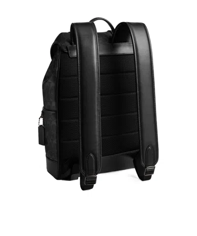 Coach Solid Color Printed Backpack In Black