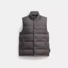 Coach Solid Down Vest In Gray