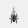 Coach Spider Bag Charm In Silver/black