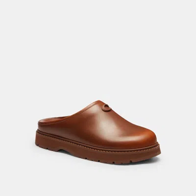 Coach Sport Clog In Loved Leather In Brown