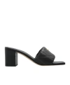 Coach Square Toe High Heel Sandals In Black