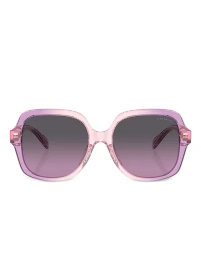 Coach 渐色镜片方框太阳眼镜 In Pink