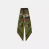Coach Stacked Tabby Bags Print Silk Skinny Scarf In Multi