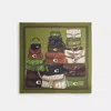 Coach Stacked Tabby Bags Print Silk Square Scarf In Multi