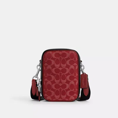 Coach Stanton Crossbody Bag In Signature Denim In Red
