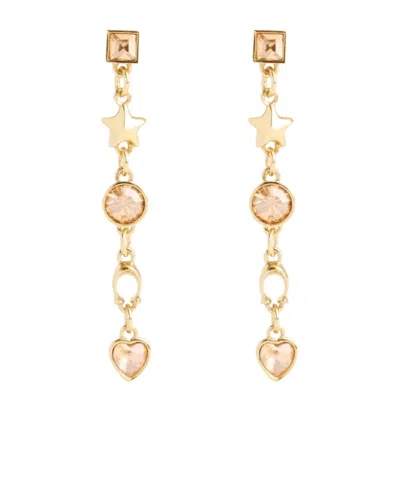 Coach Star Charm Linear Earrings In Yellow