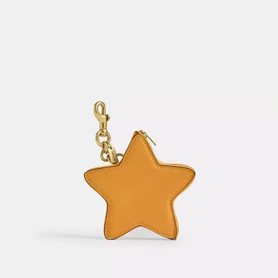 Coach Star Coin Purse In Brass/yellow