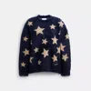 Coach Star Crewneck Sweater In Blue