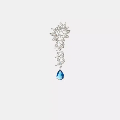 Coach Statement Crystal Single Earring In Silver