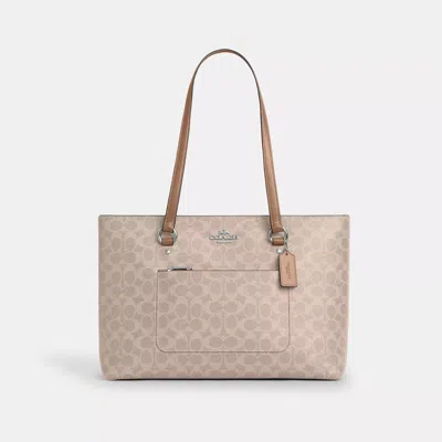 Coach Station Tote Bag In Signature Canvas In Sand