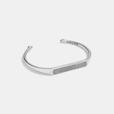 Coach Sterling Silver Signature Id Cuff