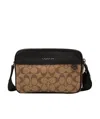 Coach Stitched Logo Shoulder Bag In Black